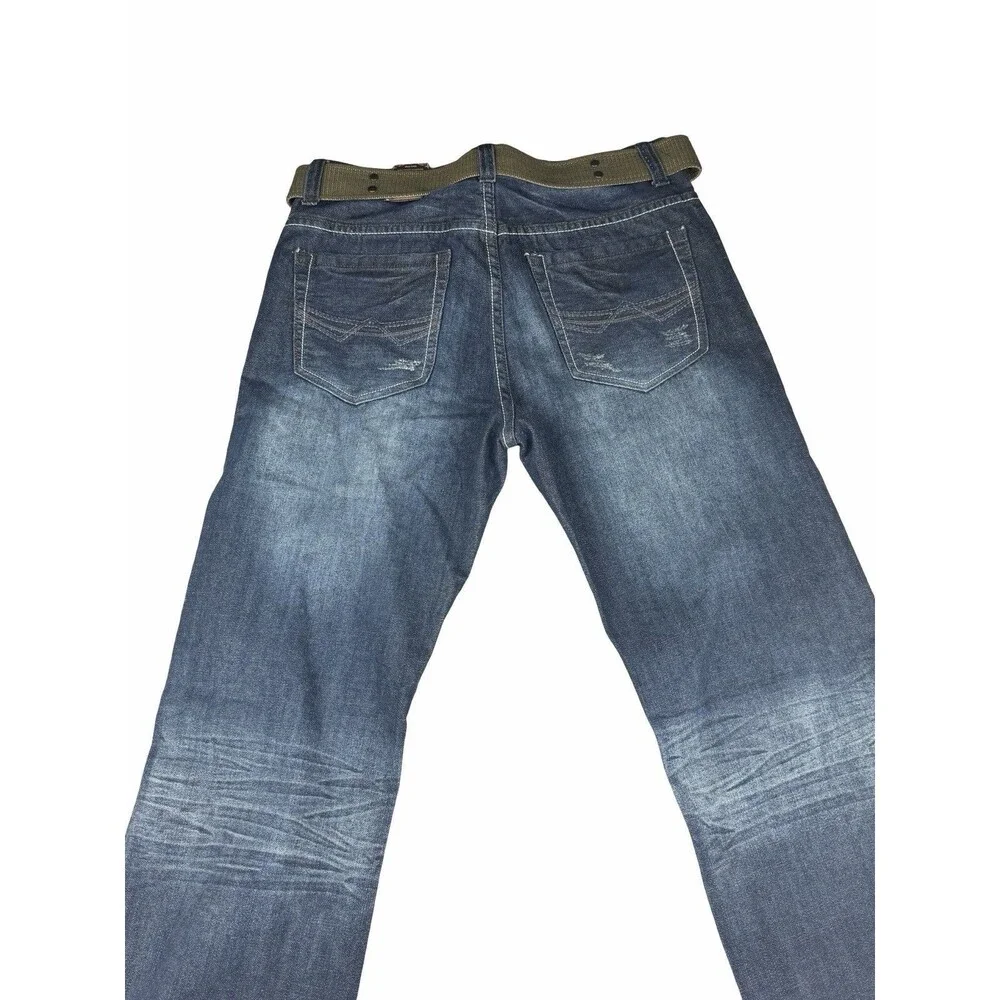 Flypaper Jeans Mens 32x34 Blue BootCut Fit Whiskered Wash Denim NWT Western